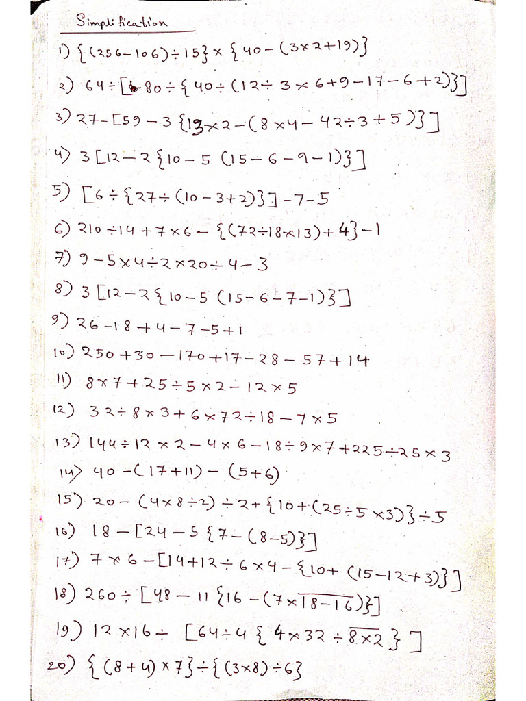 Simplification ( ) For Class 4, Suparno Pal | PDF