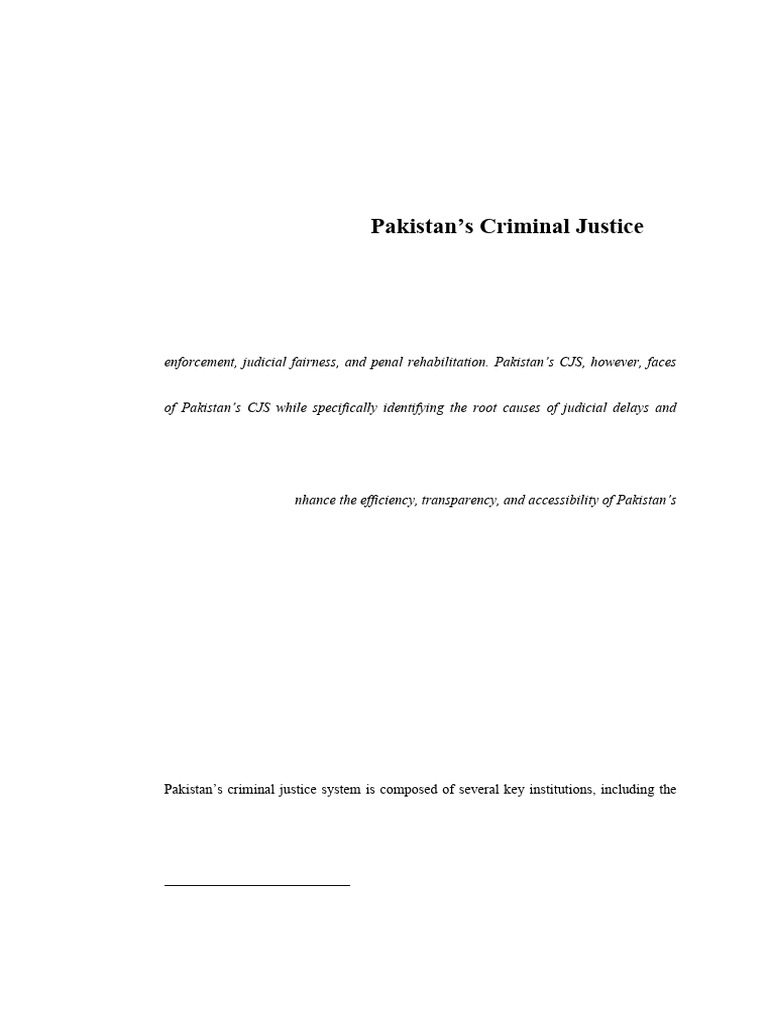 Delays in Pakistan's Criminal Justice System | PDF | Prosecutor | Police
