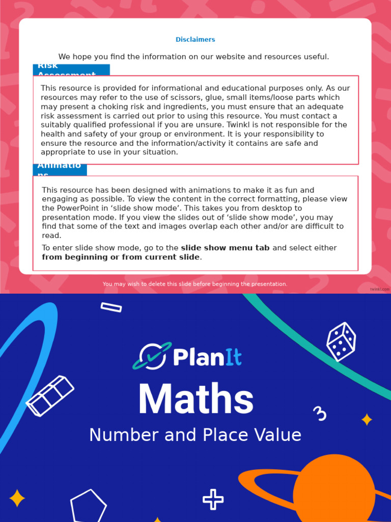 Risk Assessment for Counting Lesson | PDF