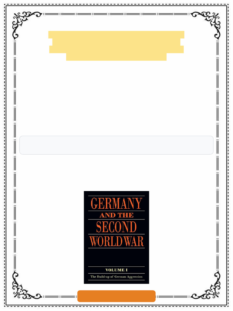 Germany and The Second World War Volume I The Build Up of German ...