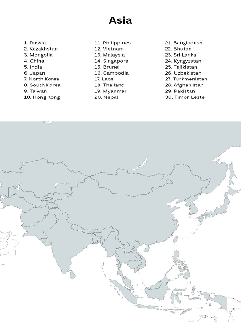 List of Asian Countries and Regions | PDF
