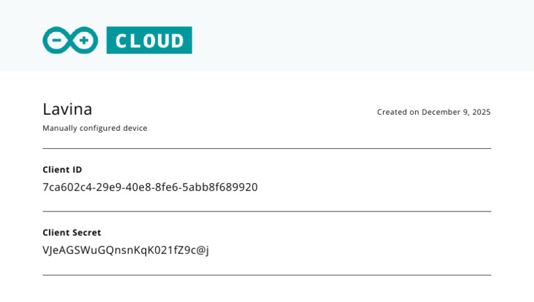 Arduino Device Secret Key | PDF