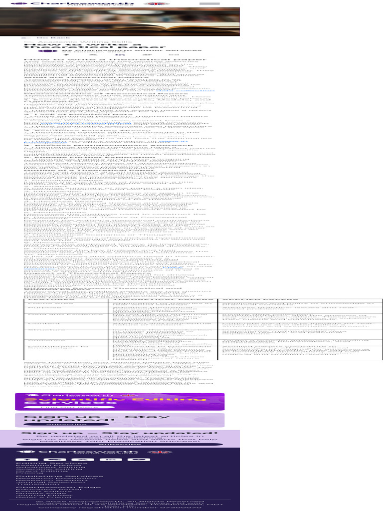 Writing Theoretical Papers Guide | PDF | Theory | Concept