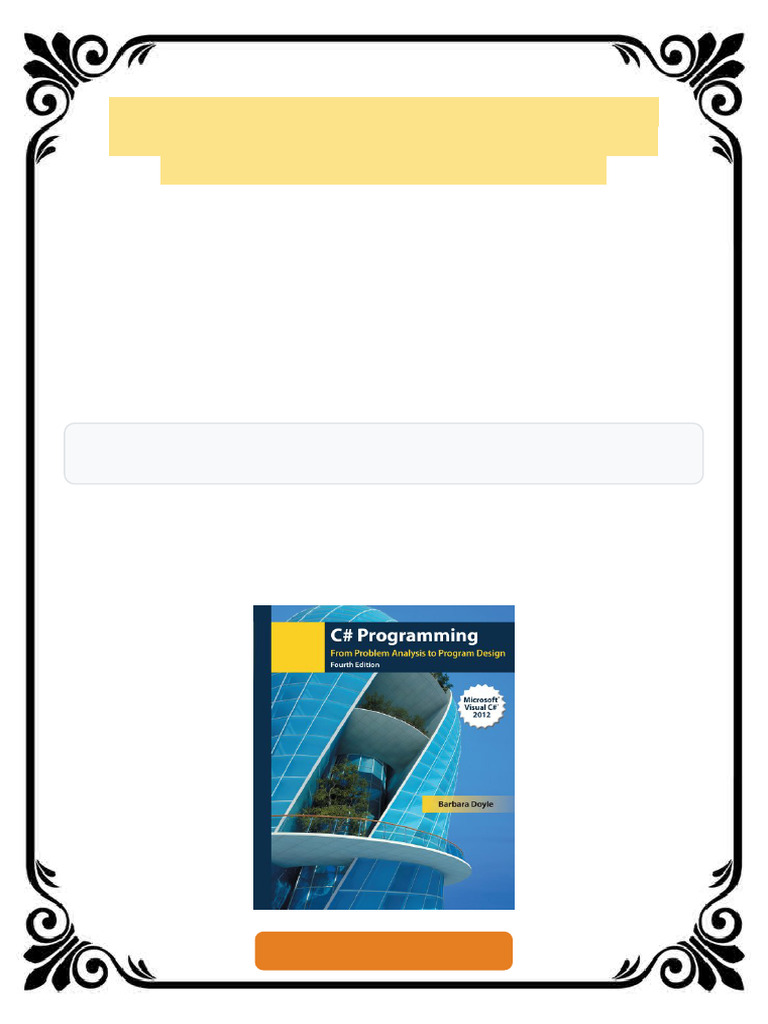 C Programming From Problem Analysis To Program Design 4th Edition ...