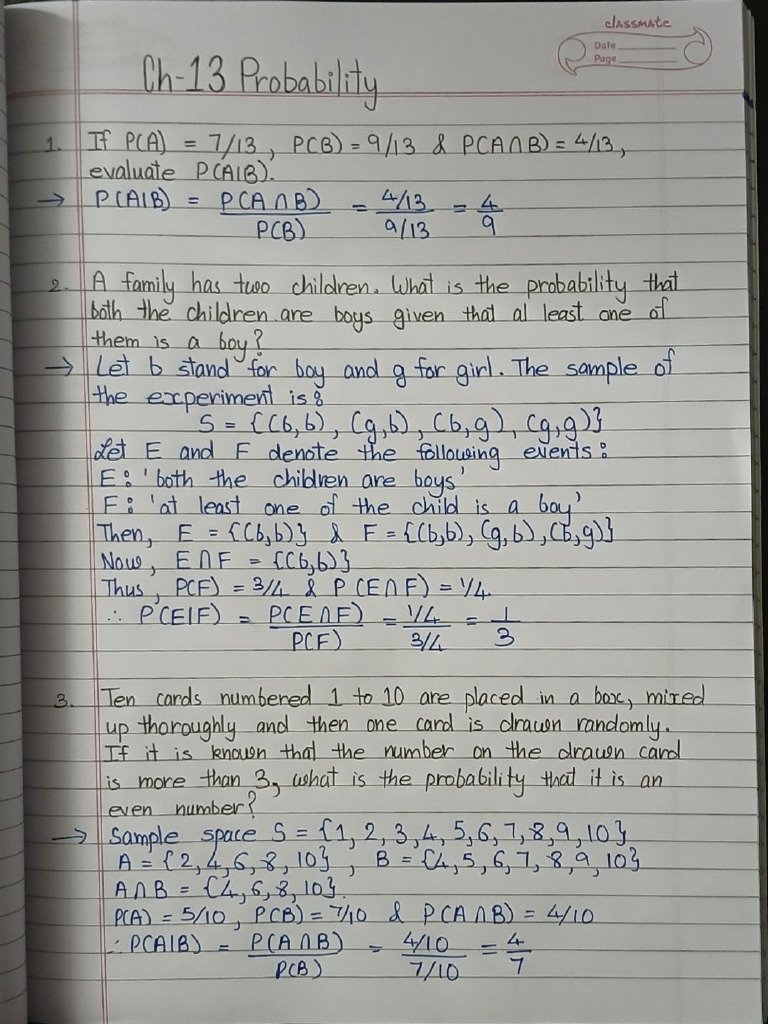 Ch-13 Probability [Examples] | PDF