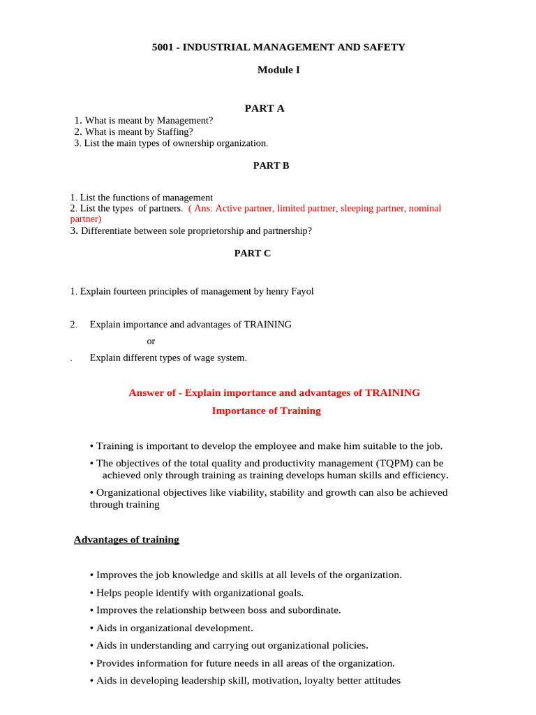 Industrial Management & Safety Training Insights | PDF