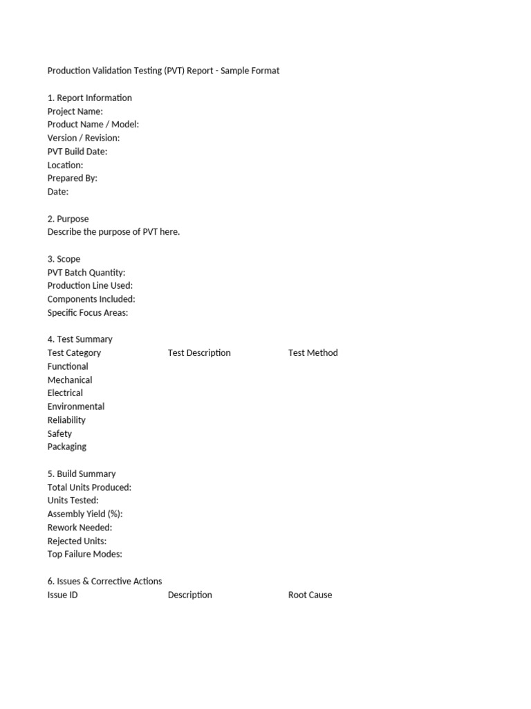 Production Validation Testing Report Format | PDF