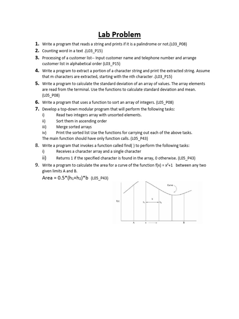 Programming Lab Exercises and Solutions | PDF