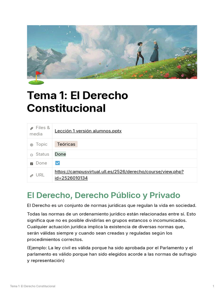 Tema 1 El Derecho Constitucional | PDF | Constitución | Ley Pública