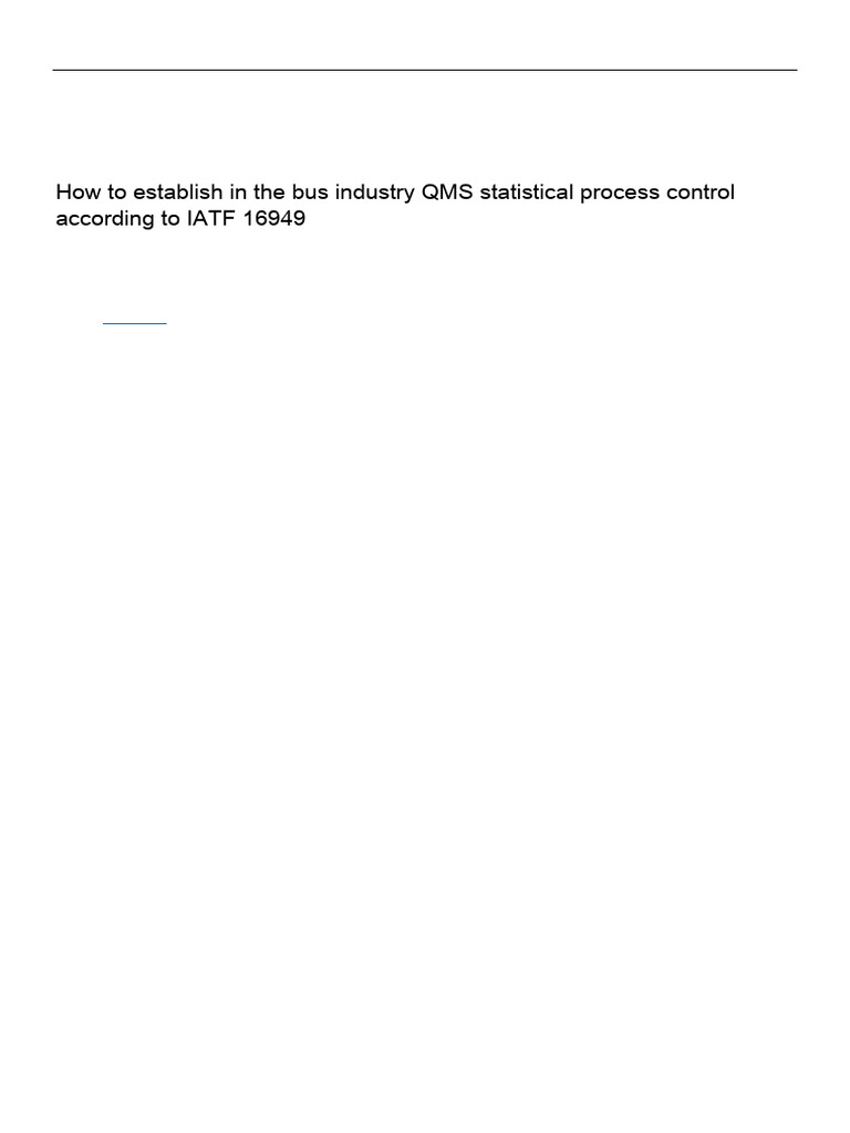 QMS Statistical Process Control in Buses | PDF | Sampling (Statistics)