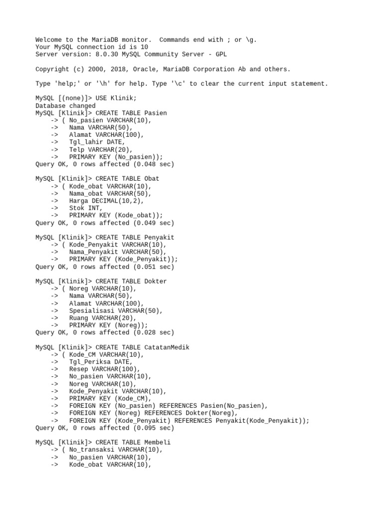 MariaDB Klinik Database Setup Guide | PDF | Free Software | Proprietary ...
