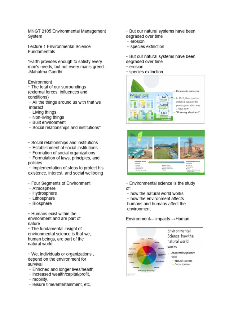 MNGT 2105 Environmental Management System | PDF | Natural Environment ...