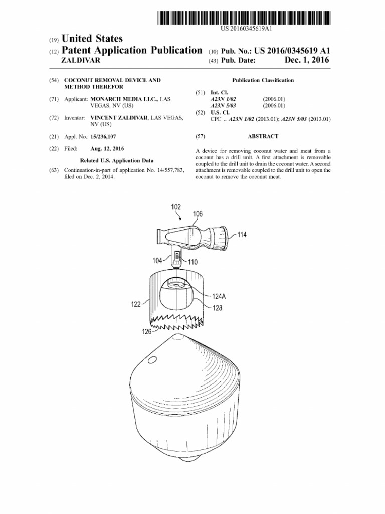 Coconut Removal Device and Method Therefor | PDF