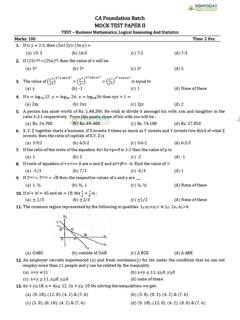 CAF Mock Test-8N | PDF | Mean | Interest