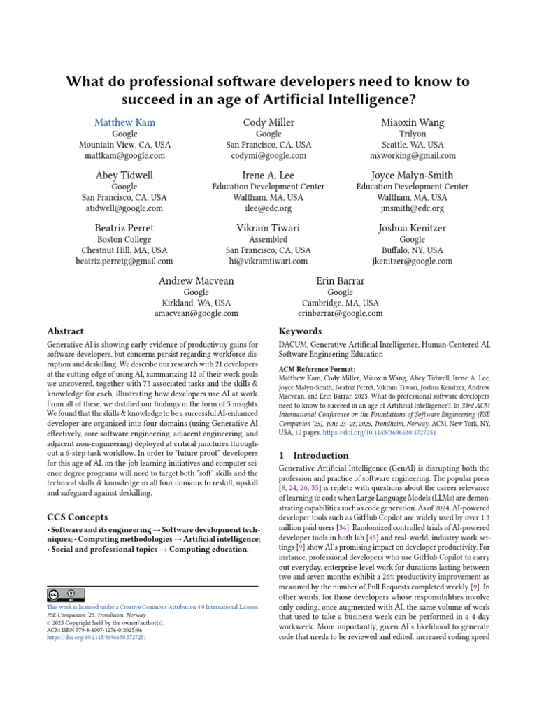 What Do Professional So Ware Developers Need To Know To Succeed in An ...