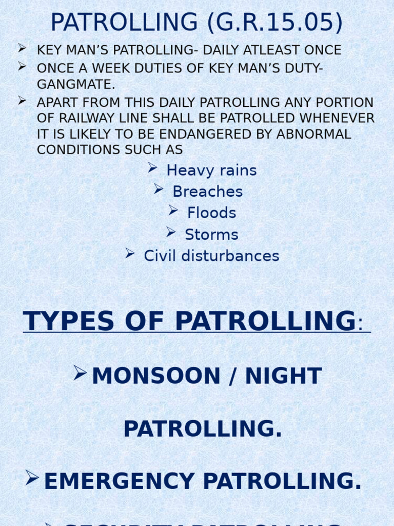 Railway Patrolling Procedures and Guidelines | PDF | Weather | Weather ...