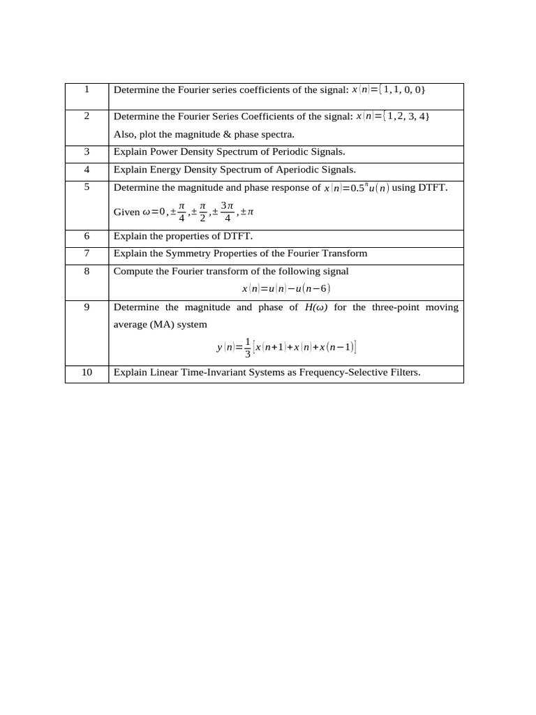 Fourier Series and Transform Analysis | PDF