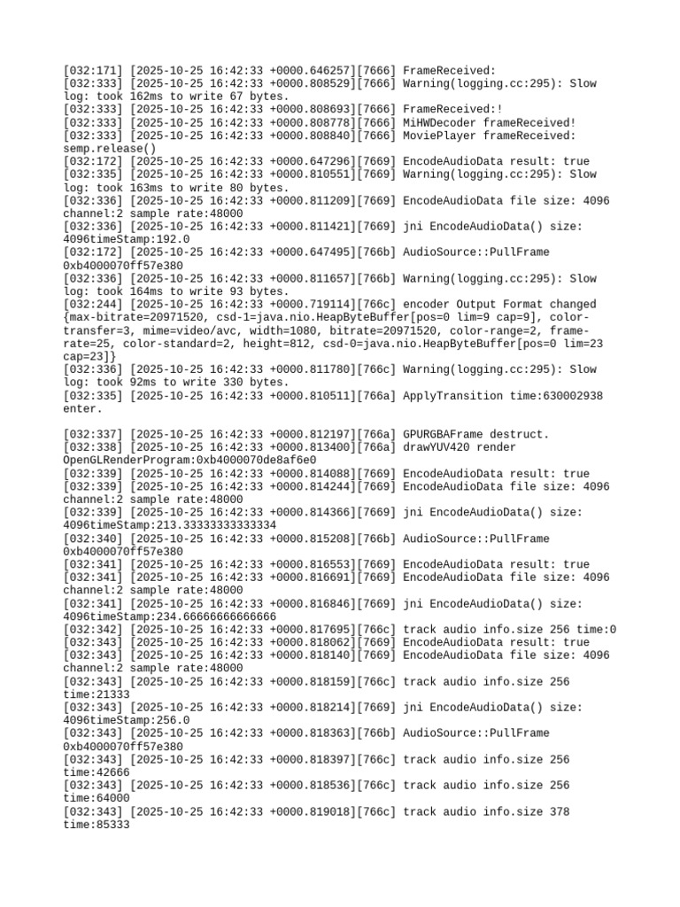 Video and Audio Encoding Logs | PDF | Data Compression | Information ...