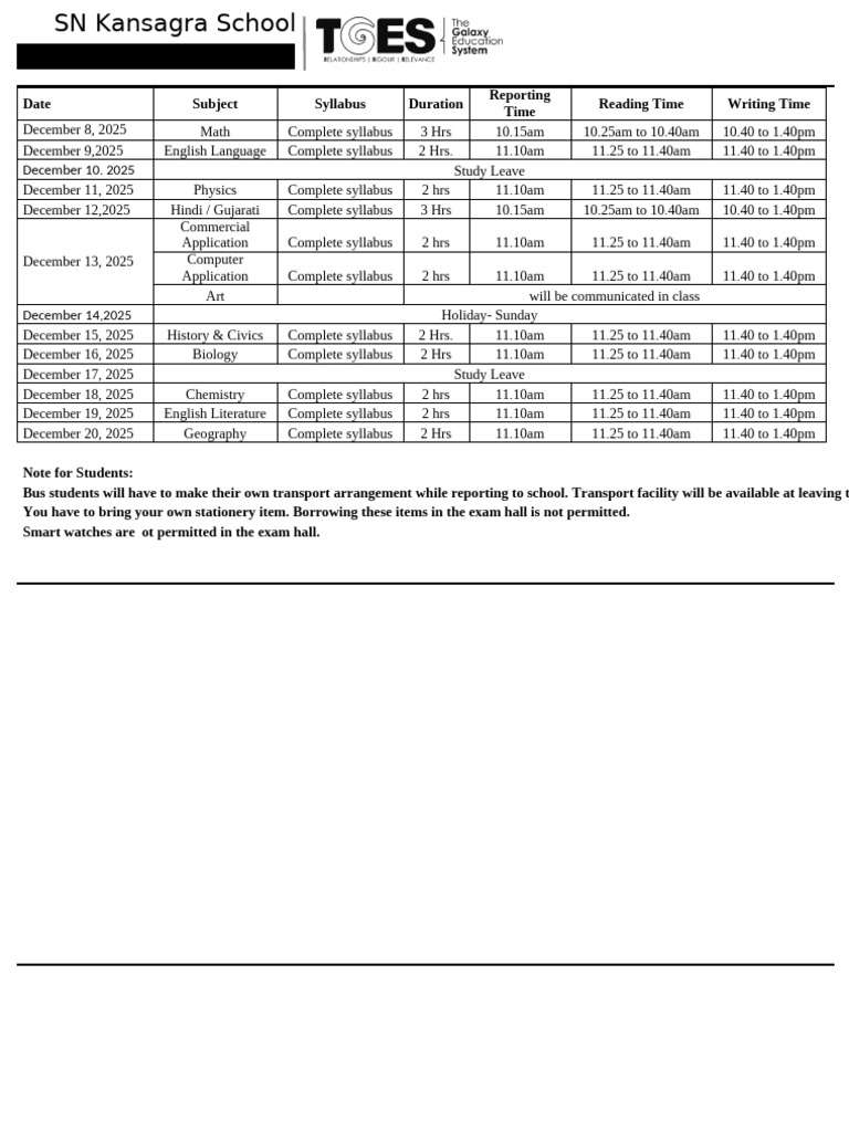 G10 Prelim 1 Exam Schedule 2025 | PDF | Qualifications