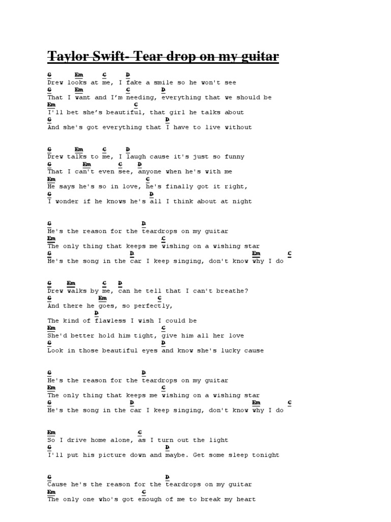 Taylor Swift | PDF | Song Structure | Songs