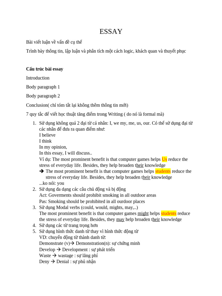 Academic Essay Writing Guide | PDF | Vietnam