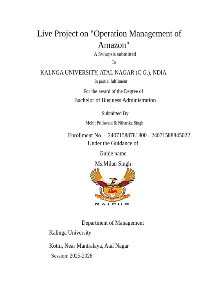 Amazon Operations Management Overview | PDF | Supply Chain | Logistics