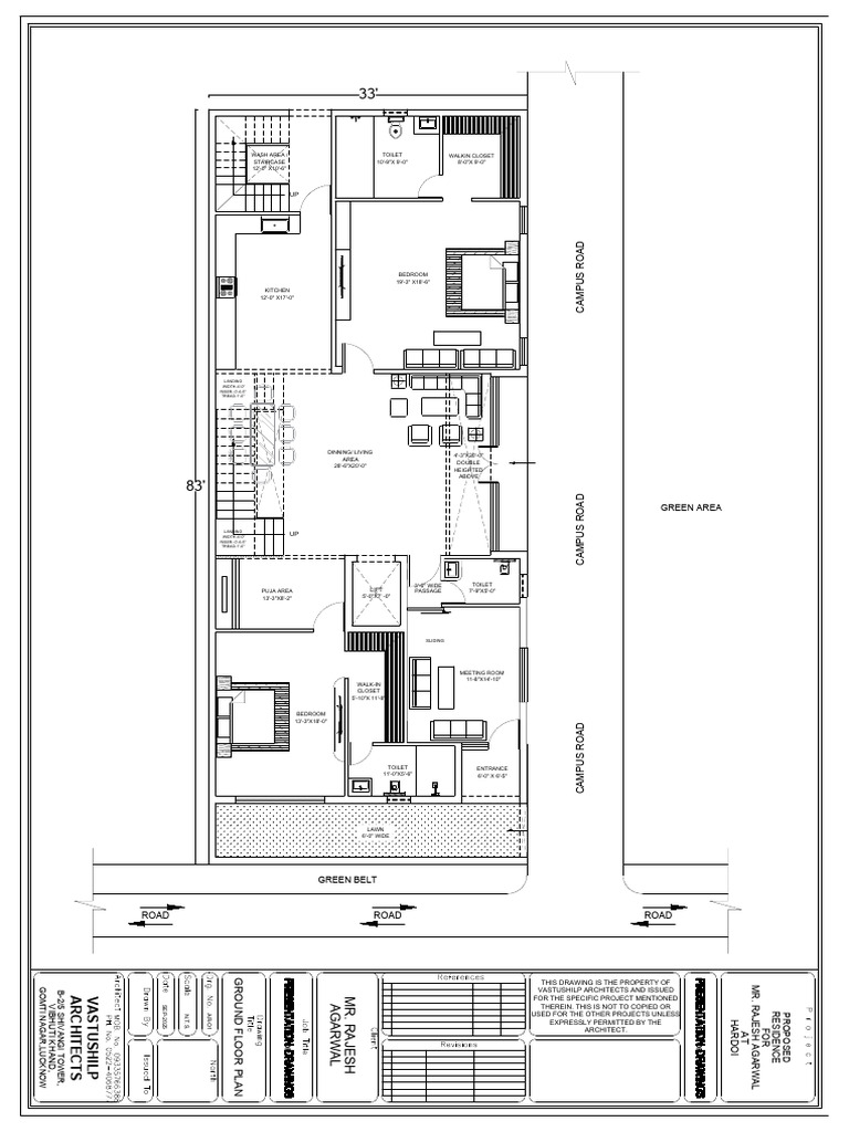 Proposed Residence Ground Floor Plan | PDF | Room | Home