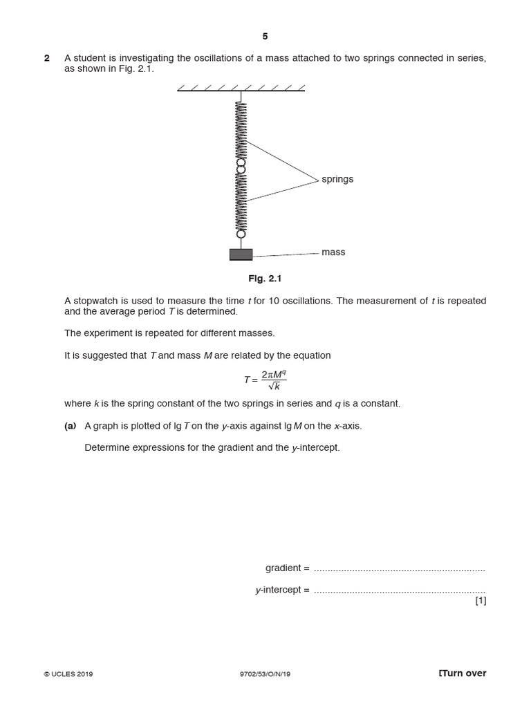 Mass-Spring Oscillation Experiment Analysis | PDF