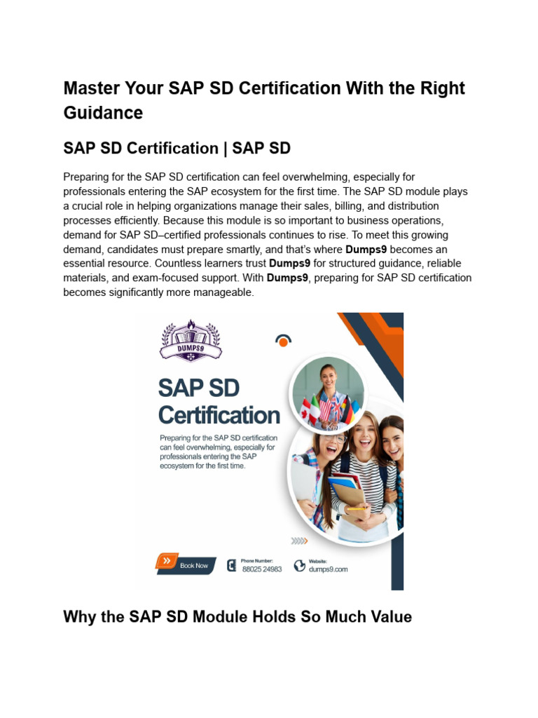 Master Your SAP SD Certification With the Right Guidance | PDF ...