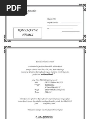 94 Contoh Undangan Walimatul Hamli Gratis