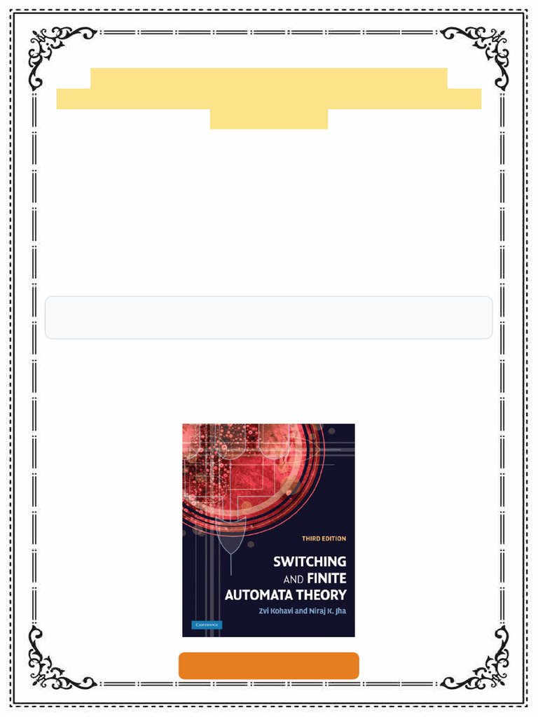 Switching and Finite Automata Theory 3rd Edition Zvi Kohavi Ebook Auto ...