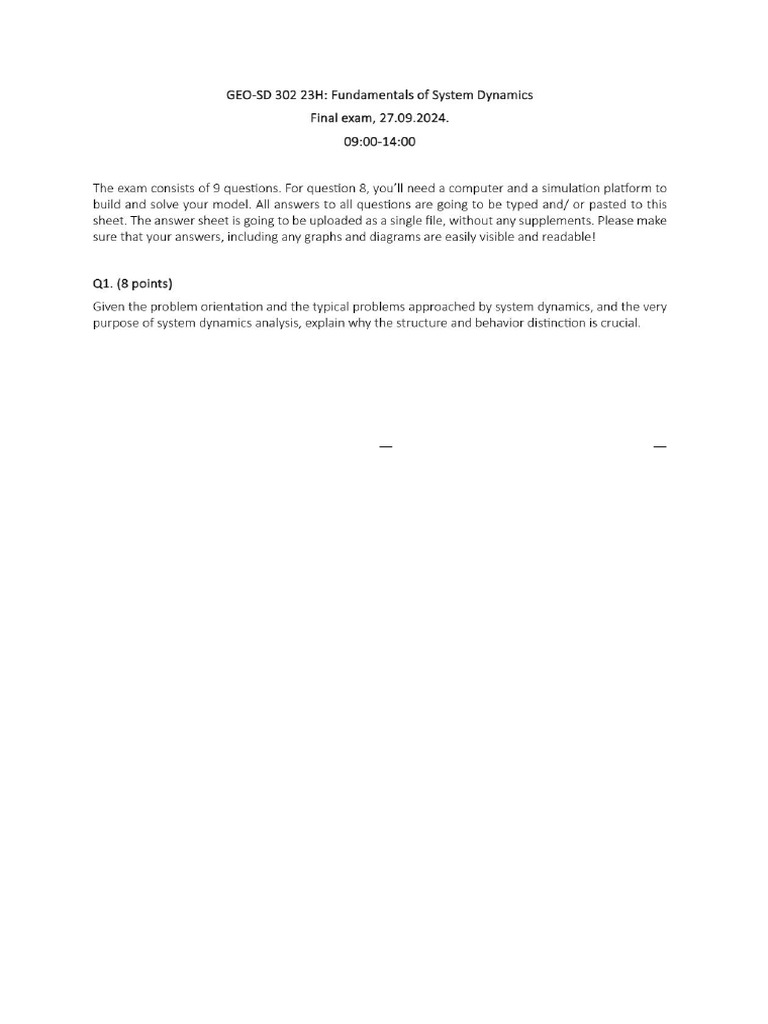 Structure vs. Behavior in System Dynamics | PDF