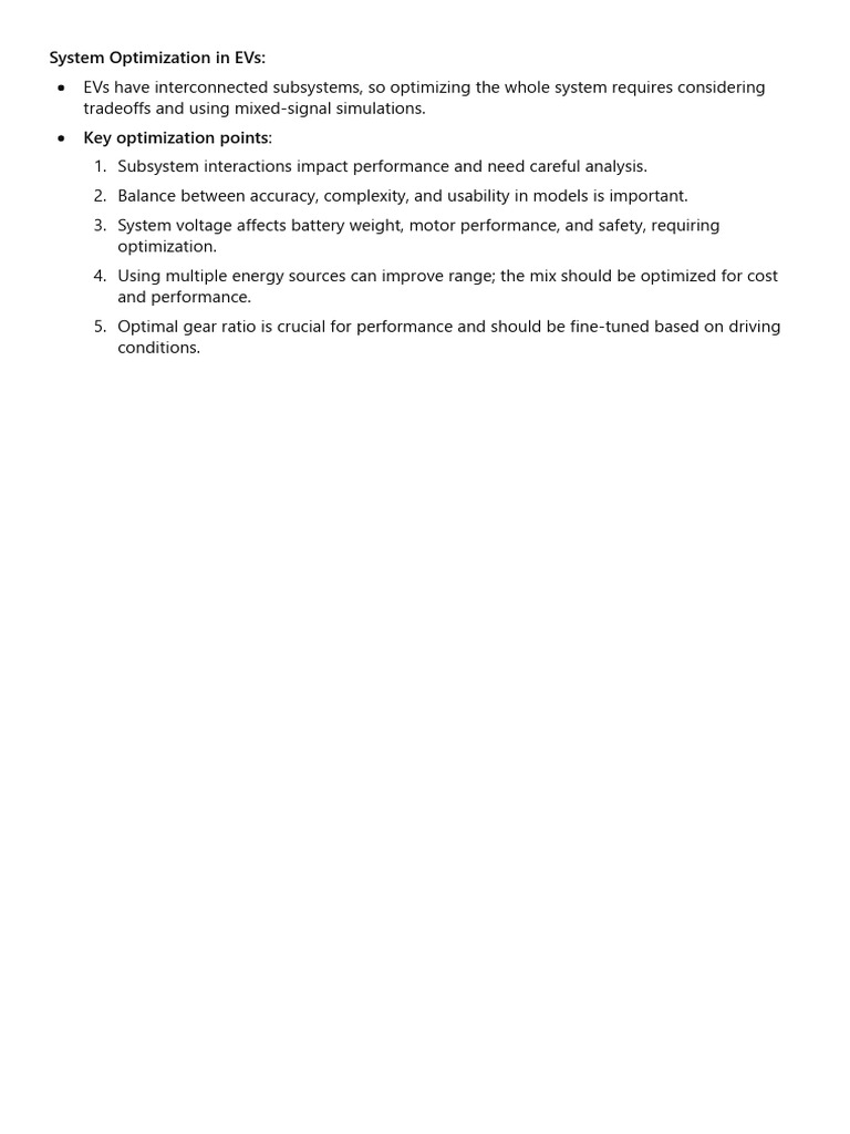 Optimizing EV System Performance | PDF