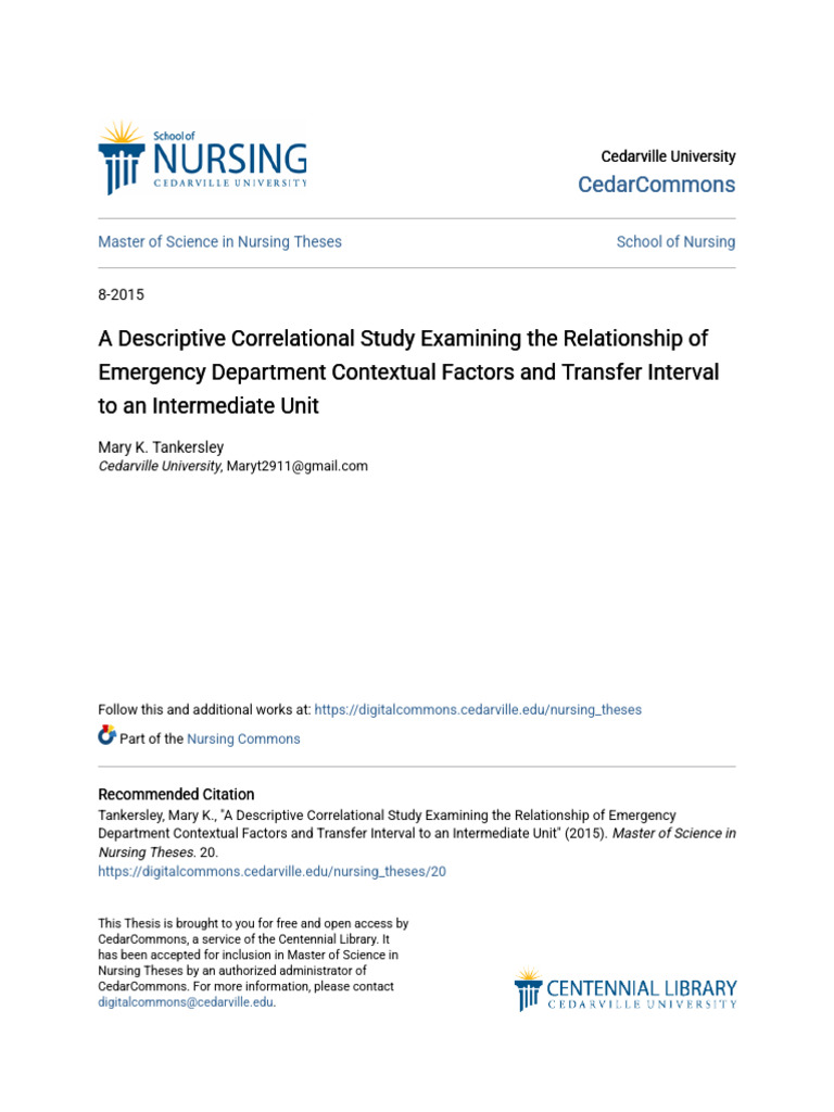 A Descriptive Correlational Study Examining the Relationship Of | PDF ...