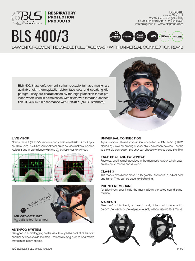 Law Enforcement Full Face Mask RD-40 | PDF