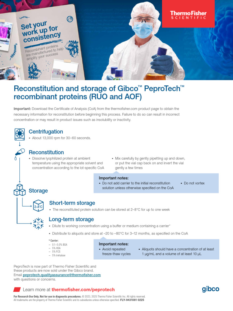 TFS Assets2FBID2FFlyers2Frecombinant Proteins Reconstitution and ...