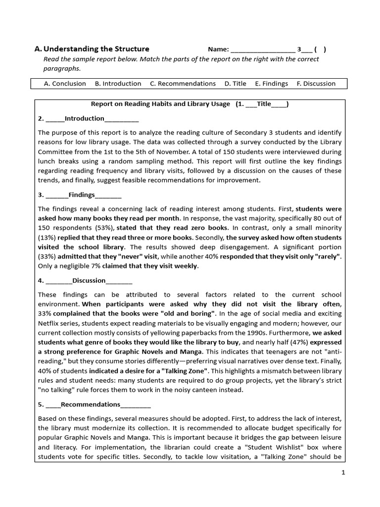 Report on Student Reading Trends | PDF | Questionnaire | Libraries