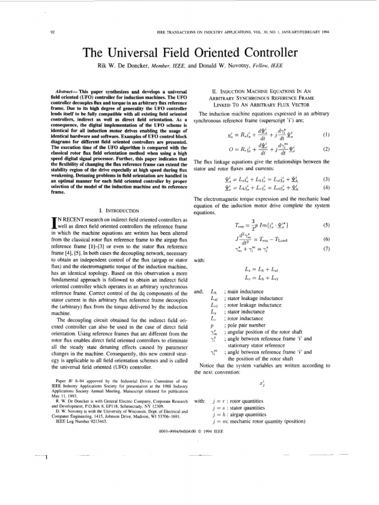 The Universal Field Oriented Controller | PDF | Mechanics | Physics