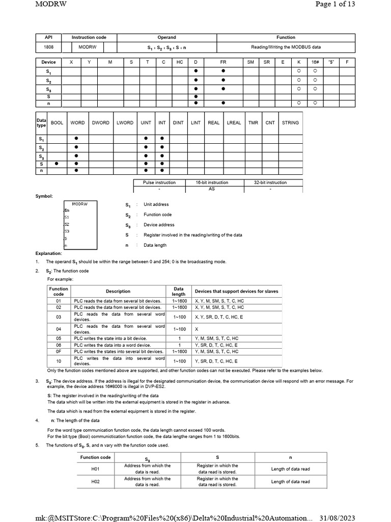 MODBUS Data Reading/Writing Guide | PDF | Digital Technology | Computing
