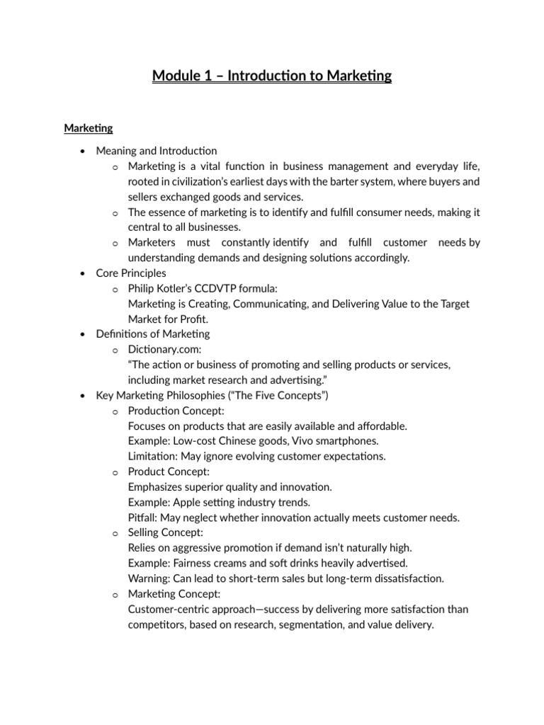 Introduction to Marketing Concepts | PDF | Pricing | Marketing