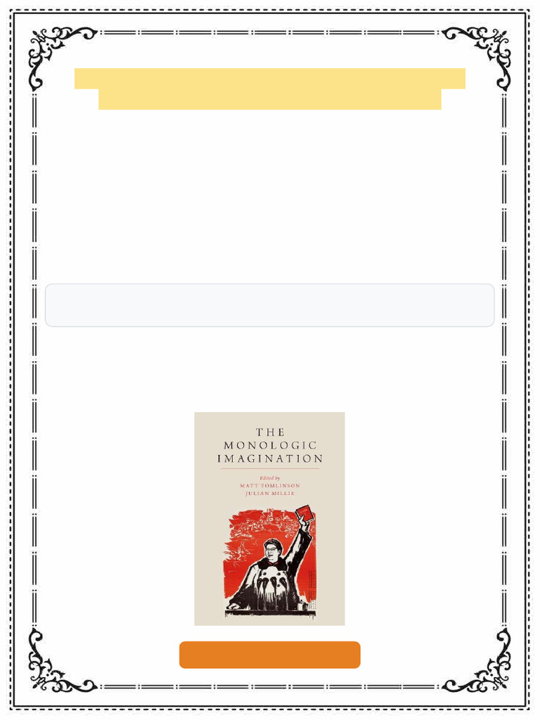 The Monologic Imagination 1st Edition Millie Newest Ebook Edition 2025 ...