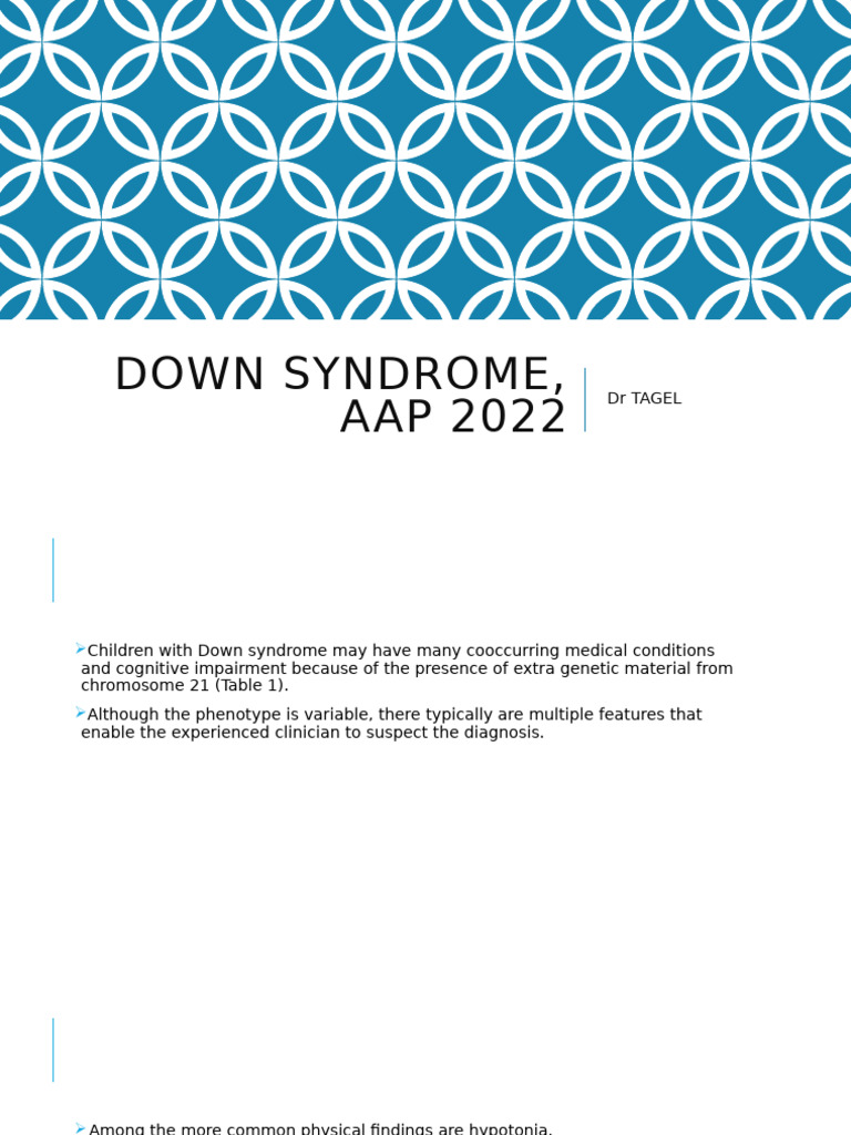 Down Syndrome, AAP 2022 | PDF | Hypothyroidism | Down Syndrome