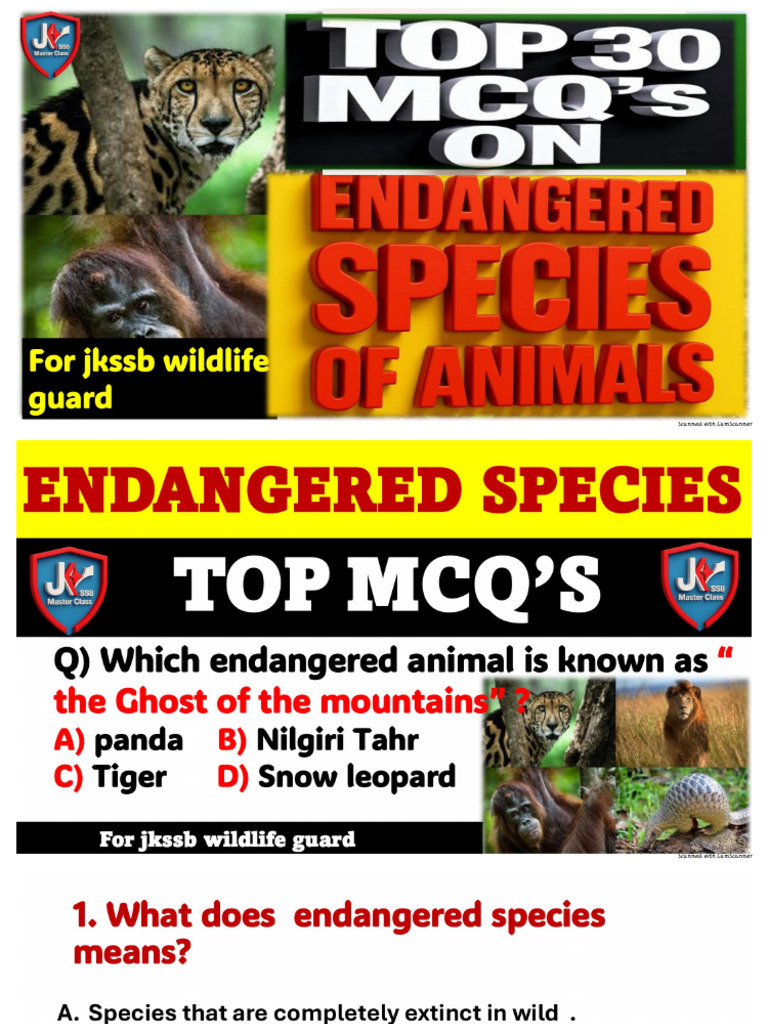 Endangered Species Part 1 | PDF