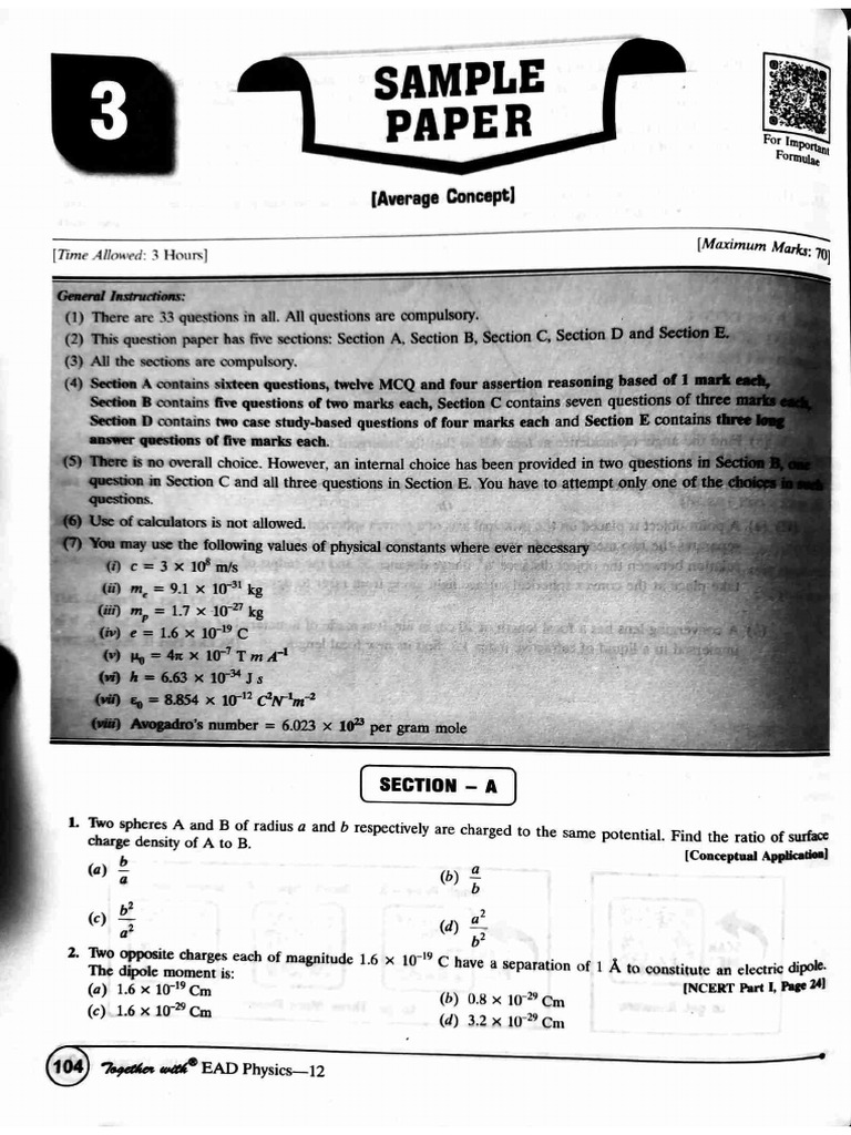 Sample Paper - 3 | PDF