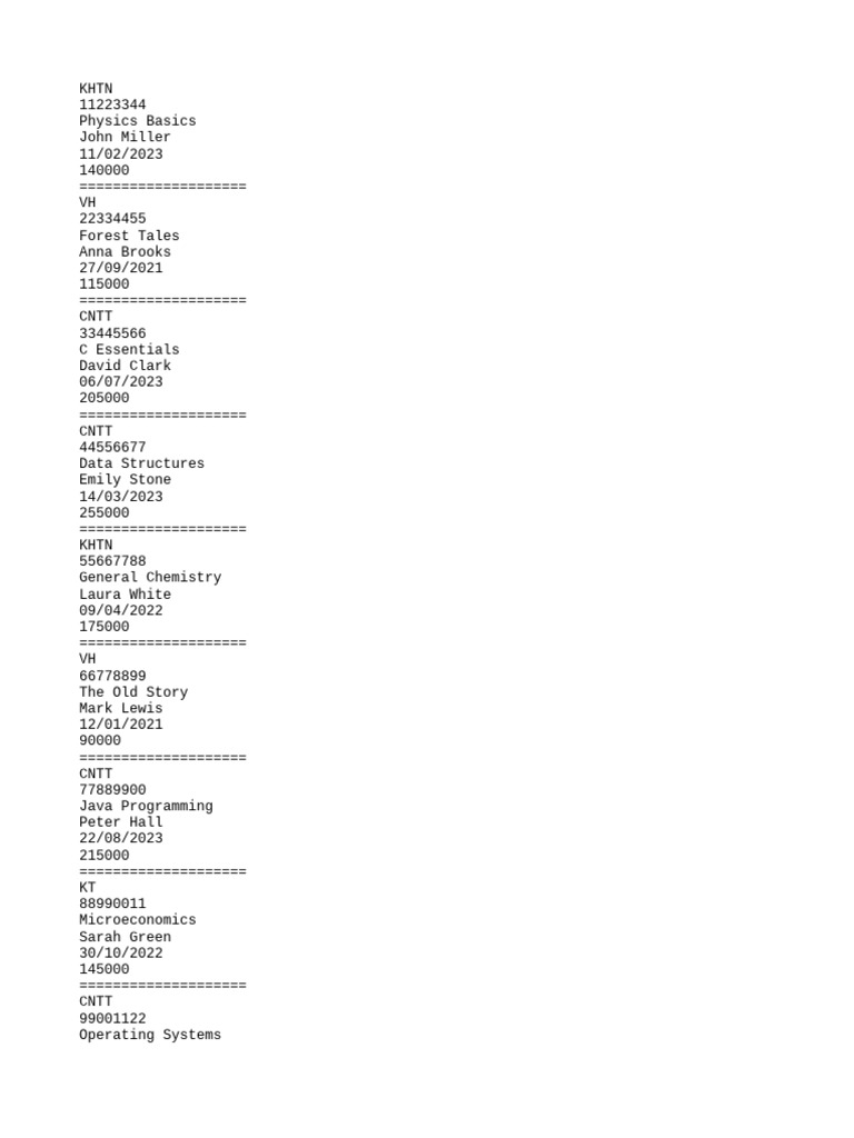 Comprehensive Course List by Subject | PDF