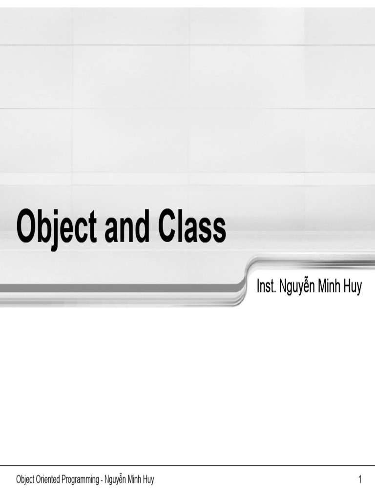 OOP 02 Object and Class | PDF | Object Oriented Programming | Computer ...