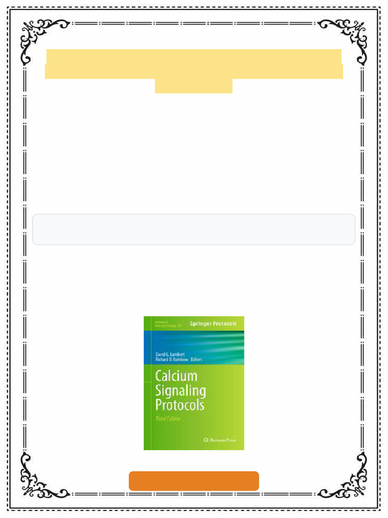 Calcium Signaling Protocols 3rd Edition Alec W. M. Simpson (Auth ...