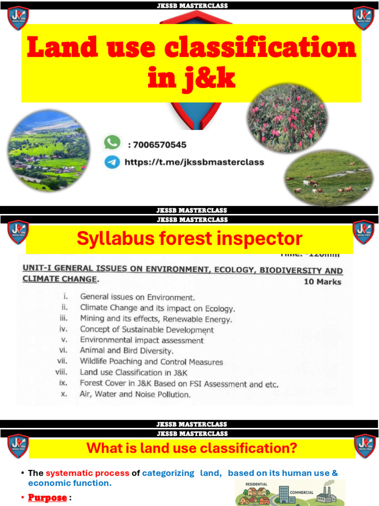 Land Use Classification in J&K 2023 | PDF | Agriculture | Crop Rotation
