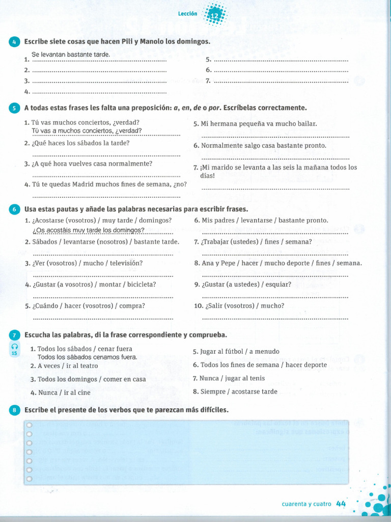 ELE ACTUAL A1 Cuaderno de Ejercicios 42-End | PDF
