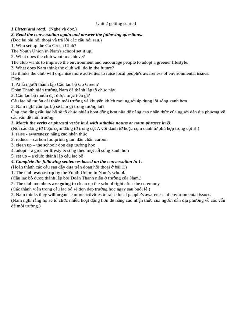 Unit 2 Getting Started | PDF